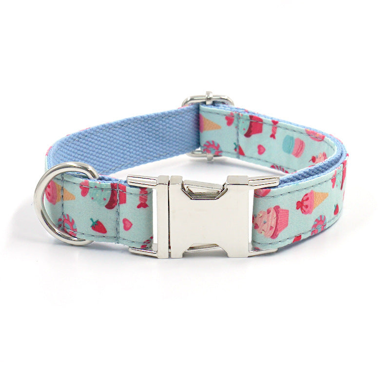 New INS Style Cute Cartoon Dog Outing Collar Leash Bow Suit